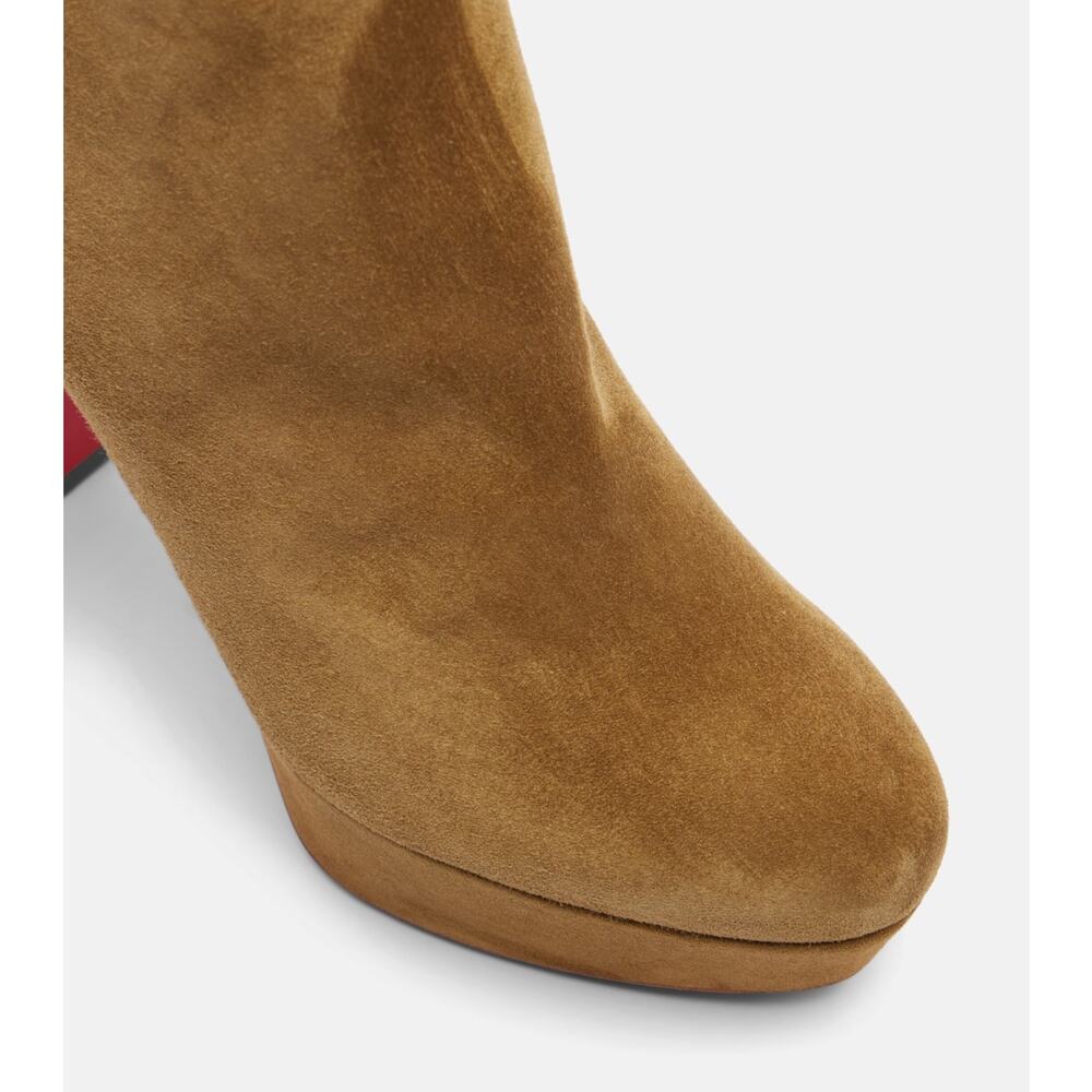 Christian Louboutin Loo Booty 130 Bronzo Brown Platform Heel Ankle Boot 38.5 - Picture 8 of 16